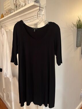 Eileen Fisher Black Scoop Neck tunic, size large perfect condition